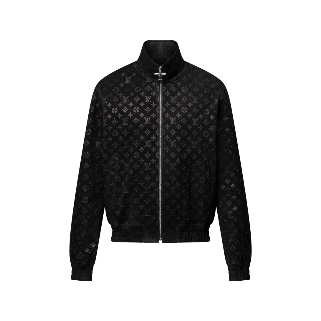 Jaqueta de Suede com Monogram em Alto-Relevo - Ready-to-Wear